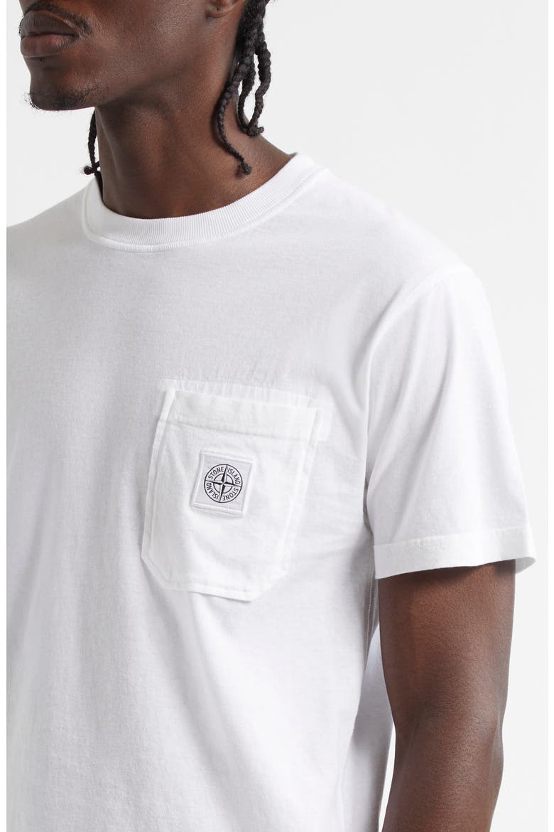 Compass Logo Patch Organic Cotton Pocket T-Shirt, Alternate, color, WHITE