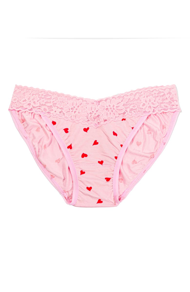Hanky Panky Dream Printed V-Cut Bikini Briefs, Alternate, color, So In Love Pink