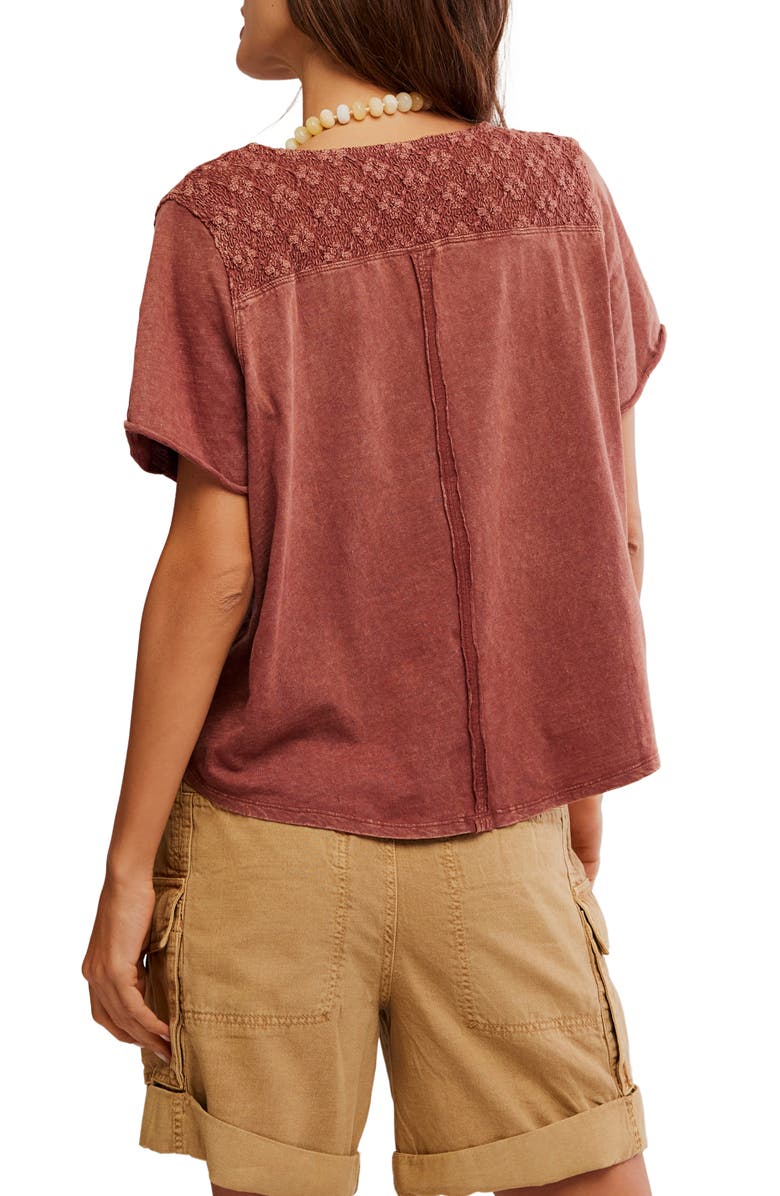 Free People Heirloom Henley Top, Alternate, color, Canyon Sunset
