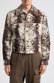 AMIRI Embellished Genuine Calf Hair Trucker Jacket