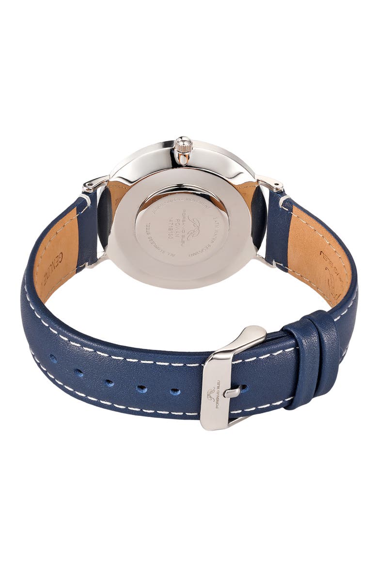 Rowan Leather Strap Watch, 40mm, Alternate, color, BLUE