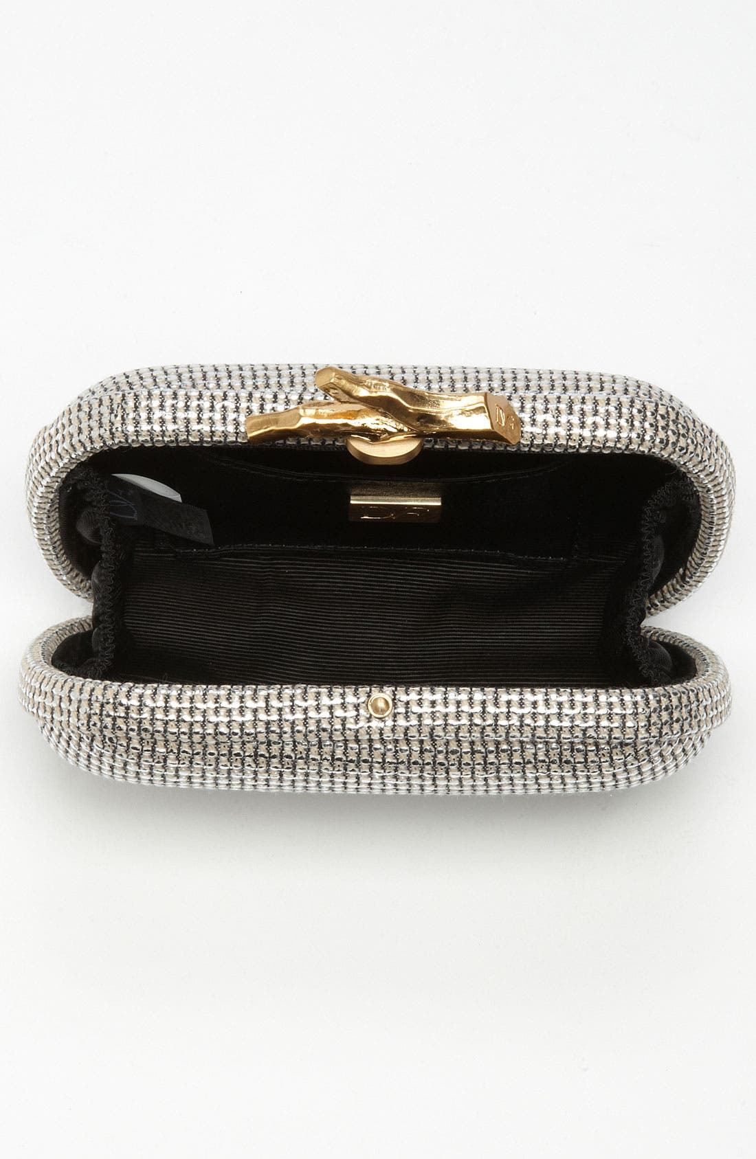 'Lytton - Small' Metallic Canvas Clutch, Alternate, color, SILVER/ GREY
