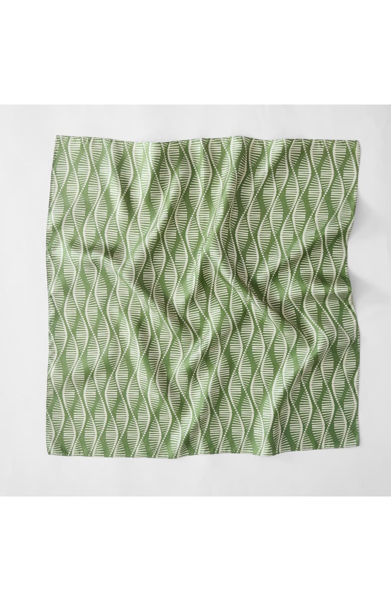 Chuks Collins x Lush Decor Shadow Bloom Silk Scarf, Main, color, Green/Cream