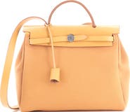Pre-Owned Hermes Herbag Zip Verso Leather and Toile 31