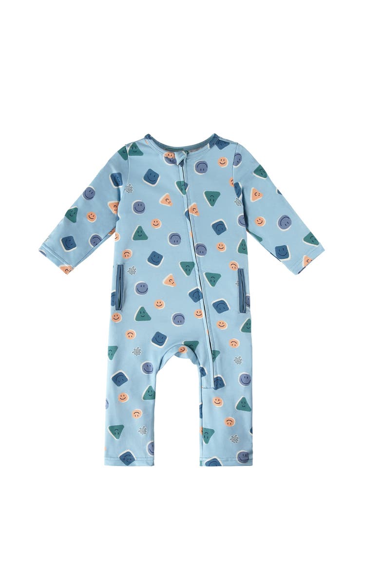 UV Skinz Active Fleece Romper, Main, color, Smiley Pals