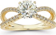 GLAZE JEWELRY Round Moissanite Caged Band Ring