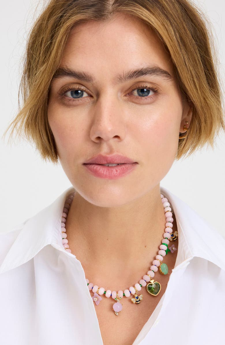 Kate Spade New York garden friends beaded charm necklace, Alternate, color, 