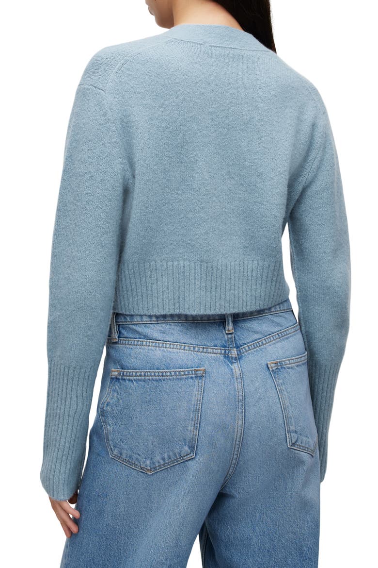Wick Crop Cardigan, Alternate, color, BLUE SLATE