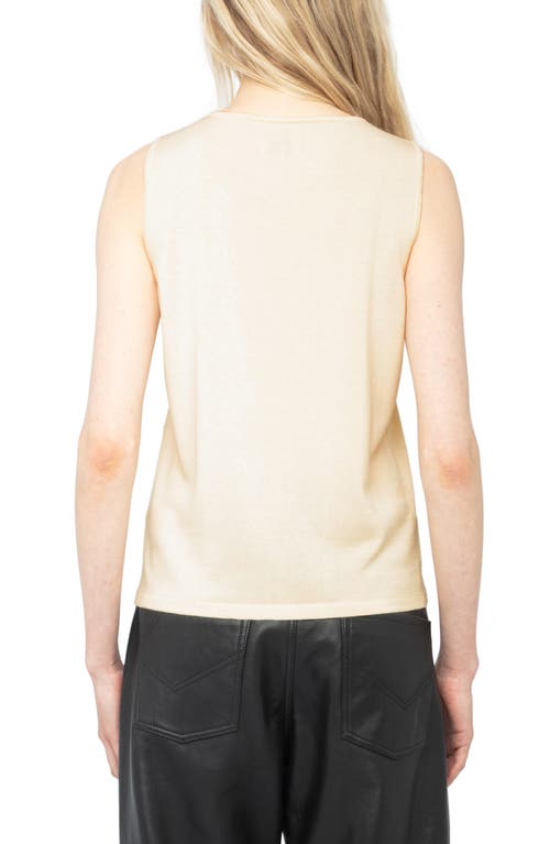 Shop Zadig & Voltaire Sayani Crystal Detail Keyhole Neck Knit Tank