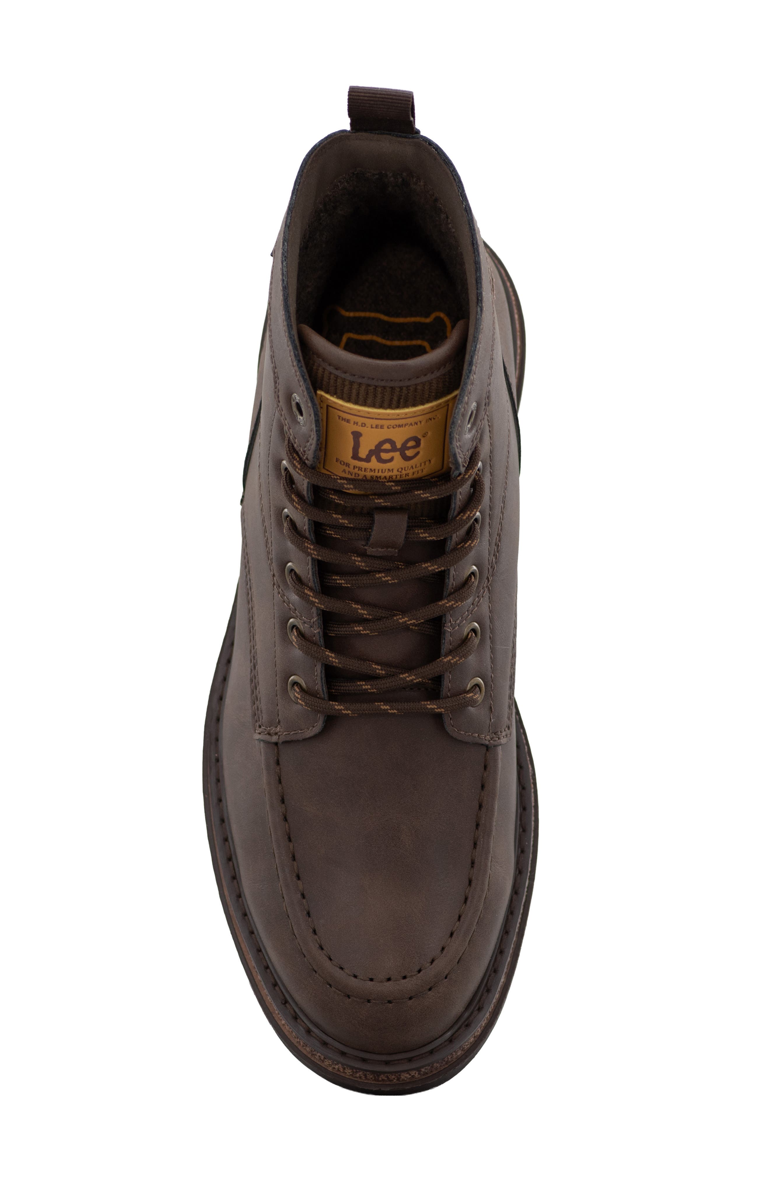 Robin Faux Leather Boot, Alternate, color, DARK BROWN