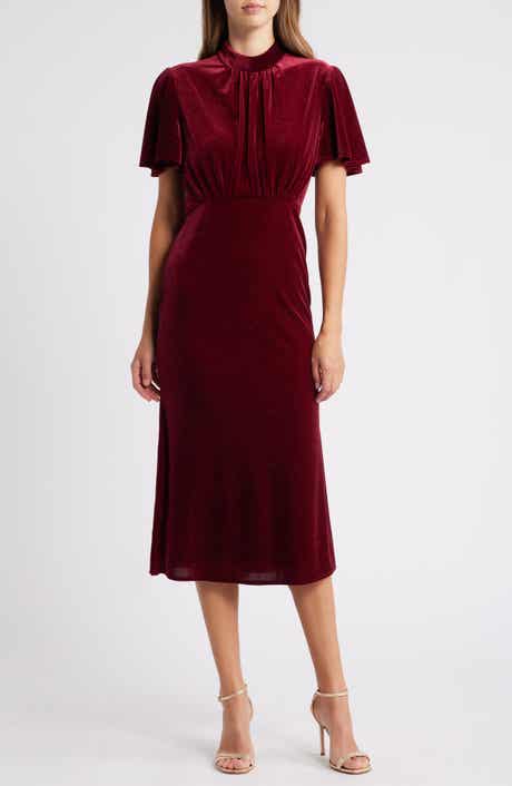 Julia Jordan Sparkle Detail Velvet Midi Dress