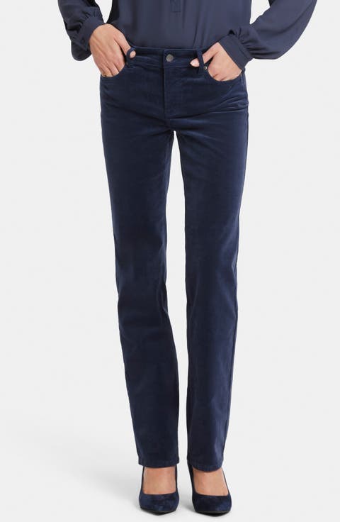 Stretch Corduroy Pants in Petrol Blue 138 from Nice Things