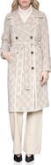 Avec Les Filles Wool Blend Checkered Blanket Stitch Coat