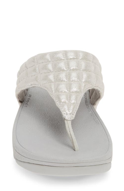 Fitflop Lulu Padded Shimmy Suede Flip Flop In Silver Suede
