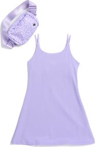 90 DEGREE BY REFLEX Kids' Brushed Terry Walkabout Dress & Belt Bag Set