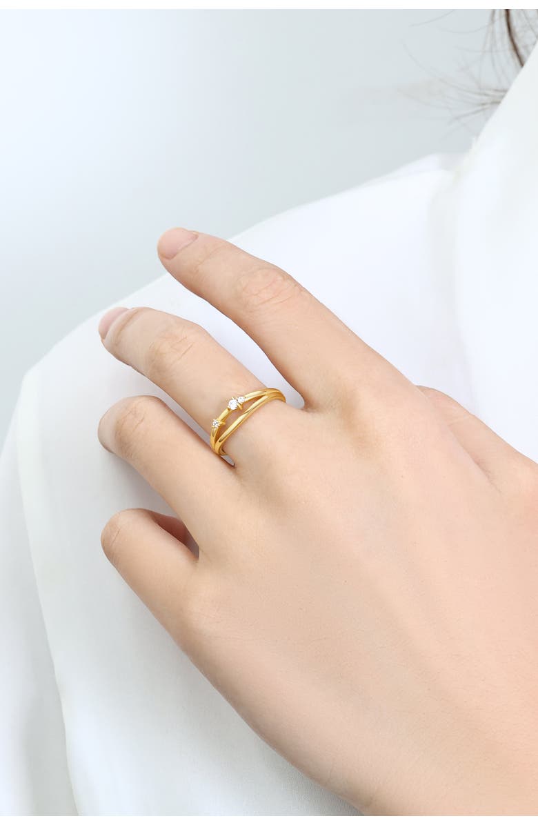 Mint & Lily Crescent Moon Cubic Zirconia Ring, Alternate, color, 18K Gold Over Sterling Silver