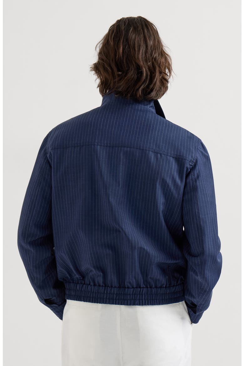 Pinstripe fresco outerwear jacket, Alternate, color, Blue