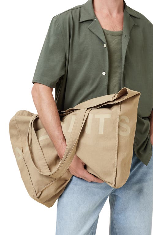 Allsaints Large Biggy Cotton Tote In Light Khaki