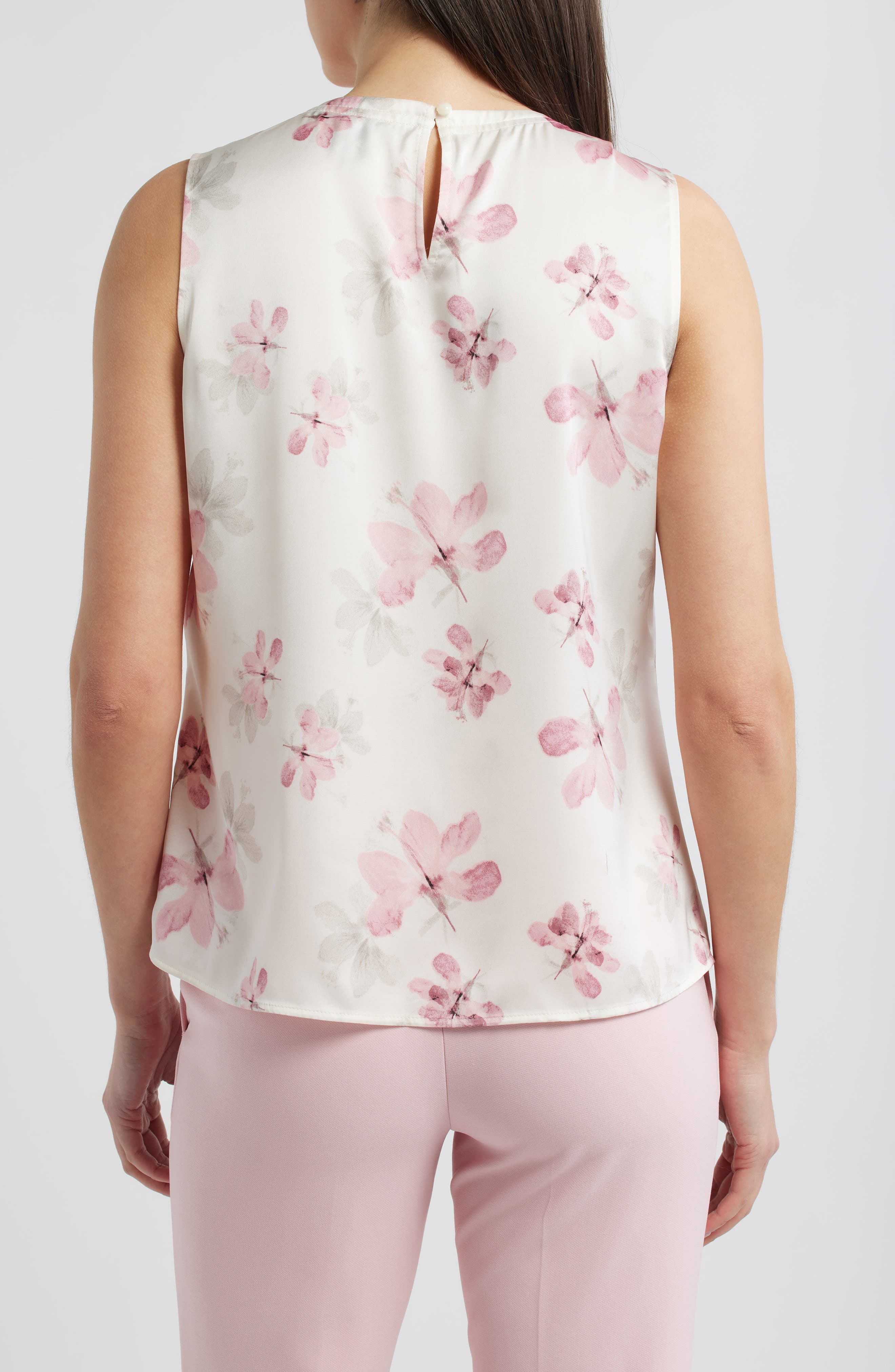 Print Sleeveless Pleat Top - image 2