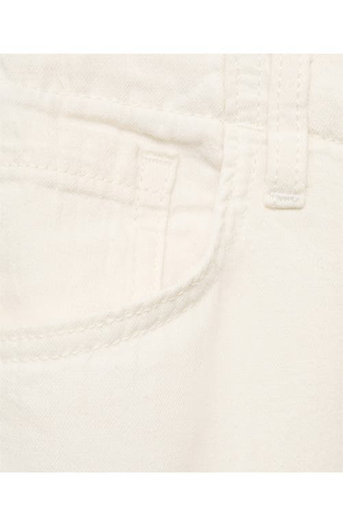 Mango Wide-leg Denim Trousers With Belt Ecru In Neutral