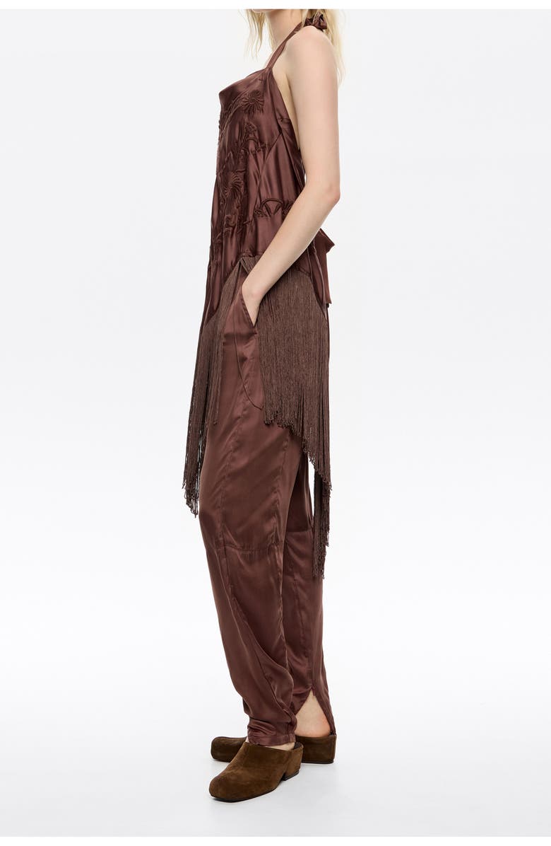 Bimba y Lola Viscose Harem Trousers, Alternate, color, Brown