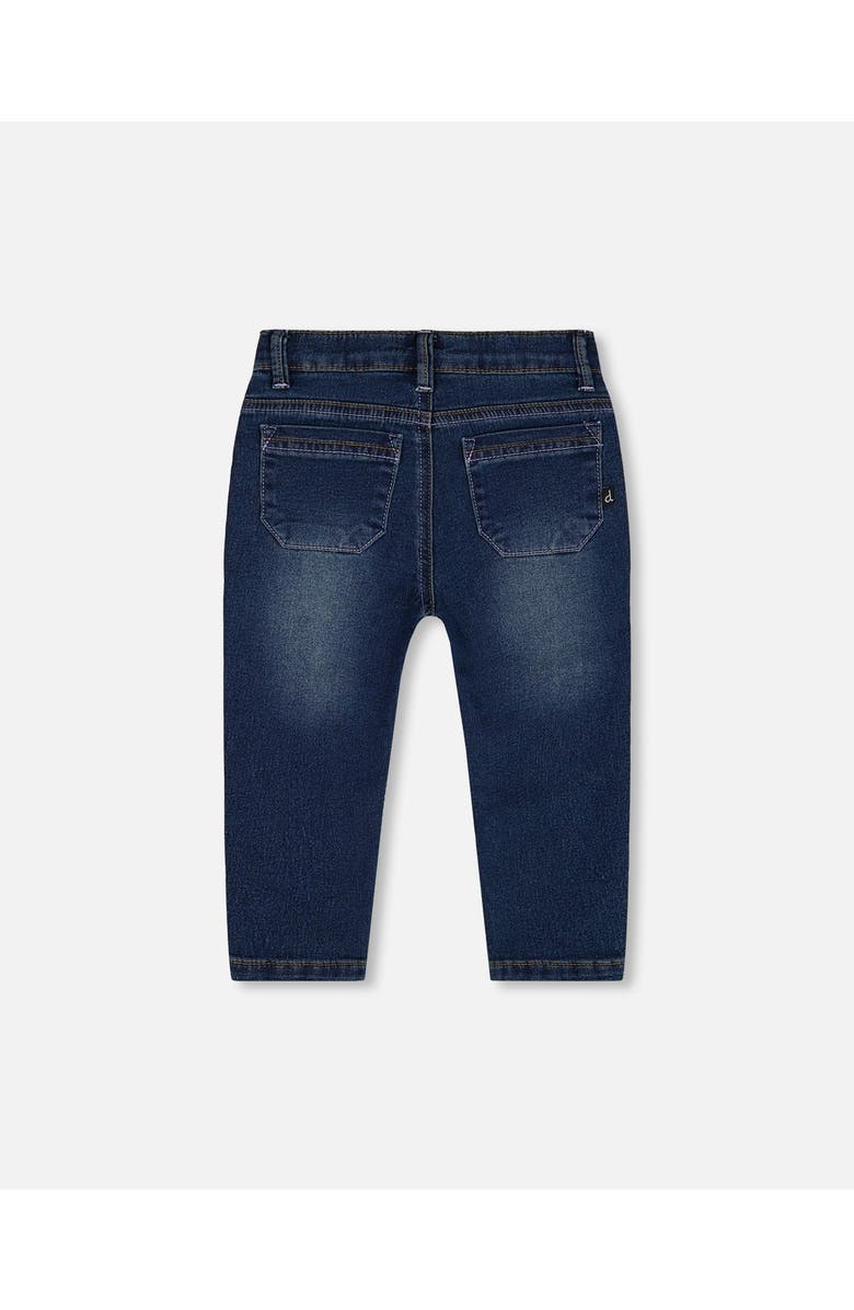 Deux par Deux Baby Girl's Cat Jeans Dark Denim, Alternate, color, 