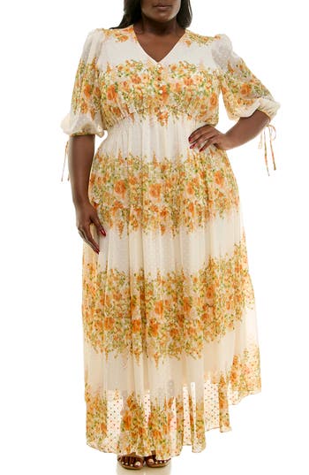 TAYLOR DRESSES TAYLOR DRESSES FLORAL TIERED MAXI DRESS