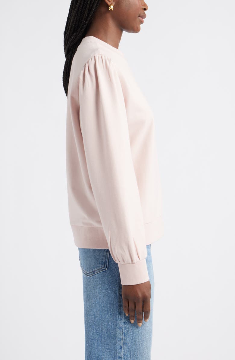 Caslon<sup>®</sup> Puff Shoulder Sweatshirt, Alternate, color, Pink Smoke