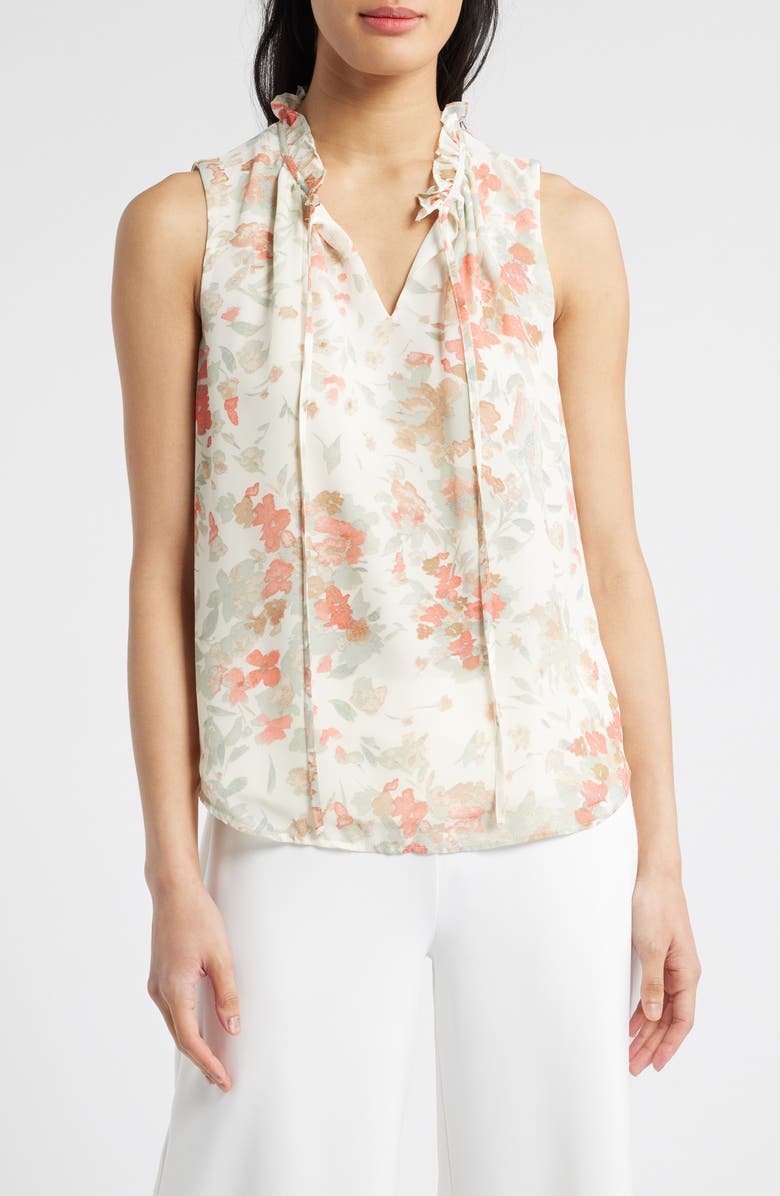 Anne Klein Tie Neck Sleeveless Top, Main, color, 