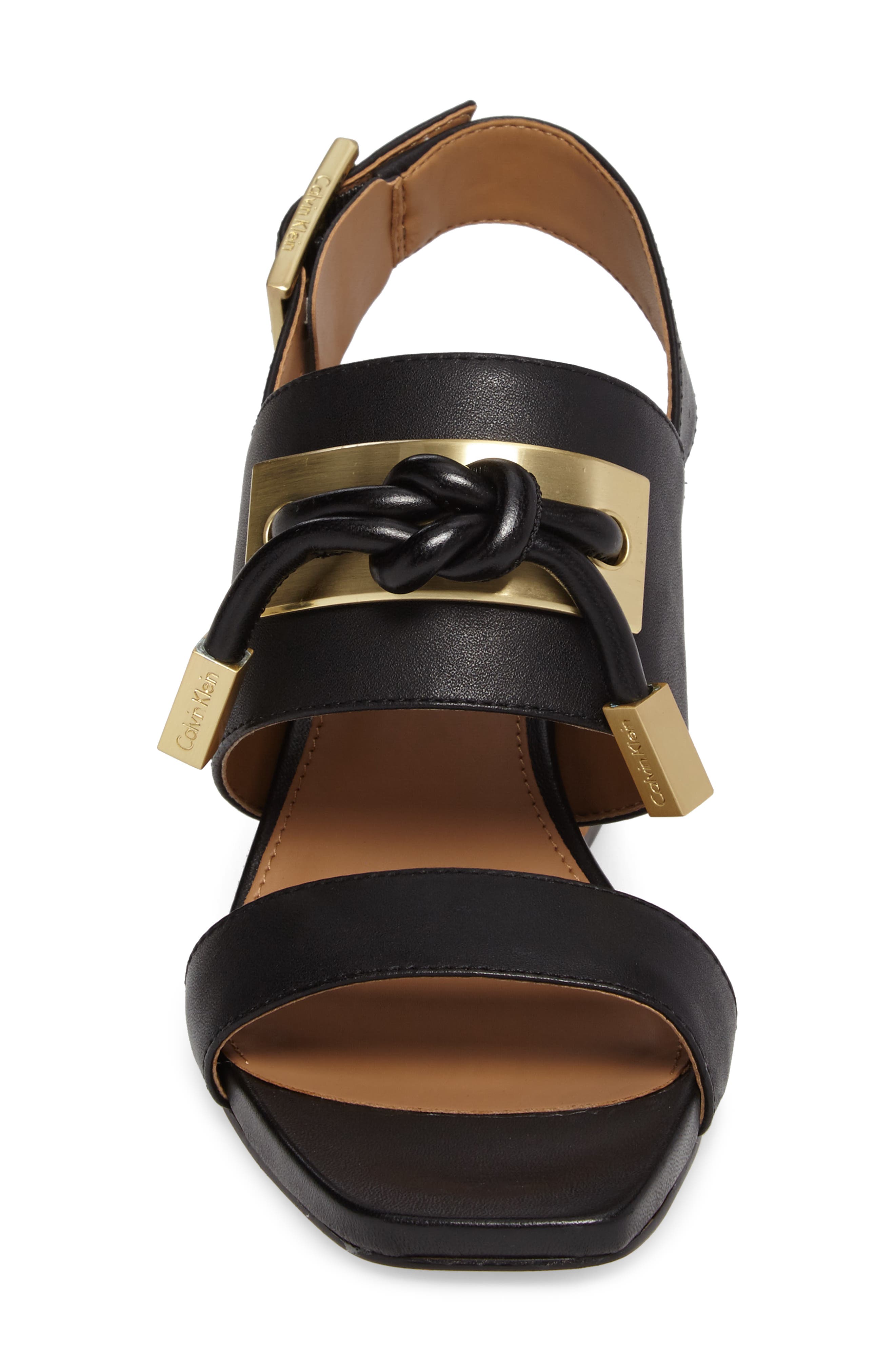Jilline Square Knot Sandal, Alternate, color, BLACK LEATHER