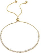 Adornia White Rhodium Plated Swarovski Crystal Accented Lariat Bracelet