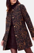 Friends Like These Collarless Leopard Swing Coat