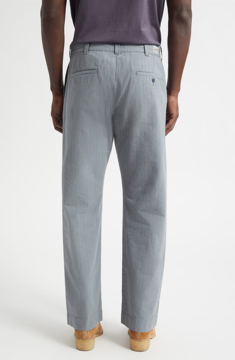 Double RL Maitland Stripe Flat Front Cotton & Linen Chinos, Alternate, color, Faded Navy Stripe