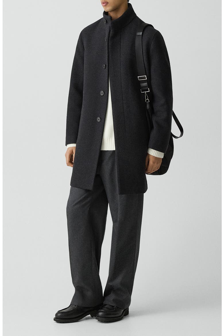 Belvin Melton Wool Blend Coat, Alternate, color, CHARCOAL MELANGE