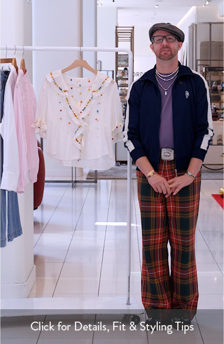 Hettie Embroidered Ruffle Organic Cotton Top, sales video thumbnail