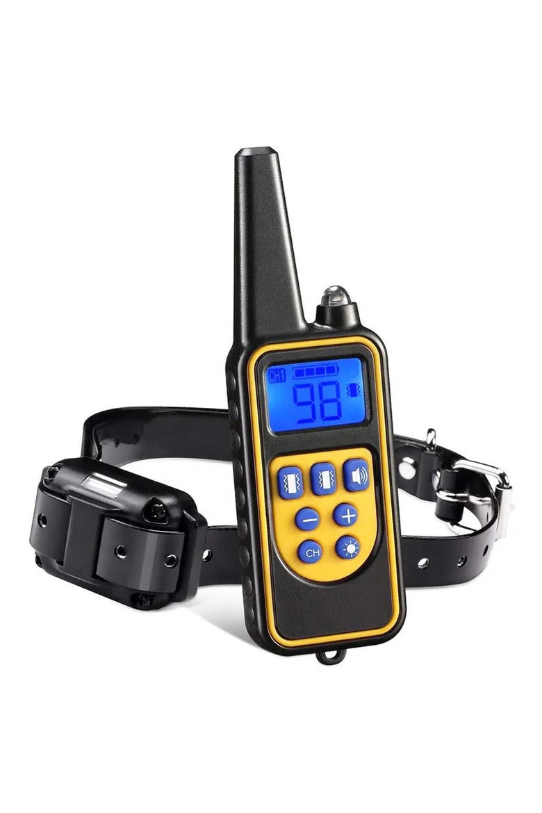 Barkshield LED 1-to-3 Dog 900-Yard Range 7-Level Vibration and Sound Training Dog Collar, Alternate, color, ORANGE/ BLACK