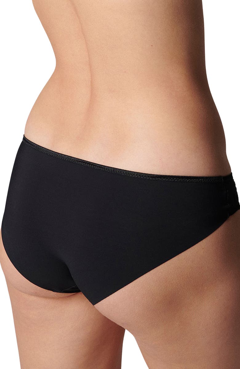 Simone Perele Andora Embroidered Bikini, Alternate, color, Black