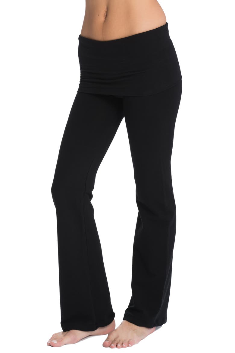 Cozy Wide Leg Foldover Maternity Pants, Alternate, color, BLACK