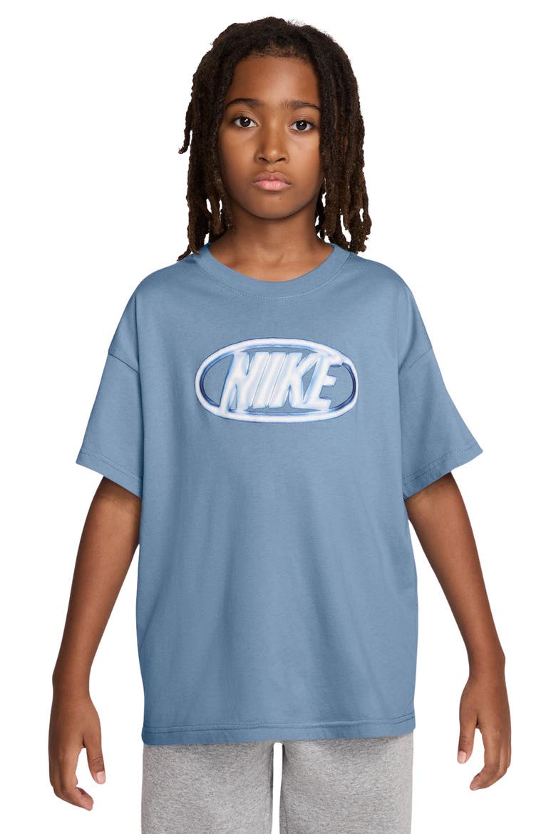 Kids' Sportswear Oval Logo Cotton Graphic T-Shirt, Main, color, WORK BLUE