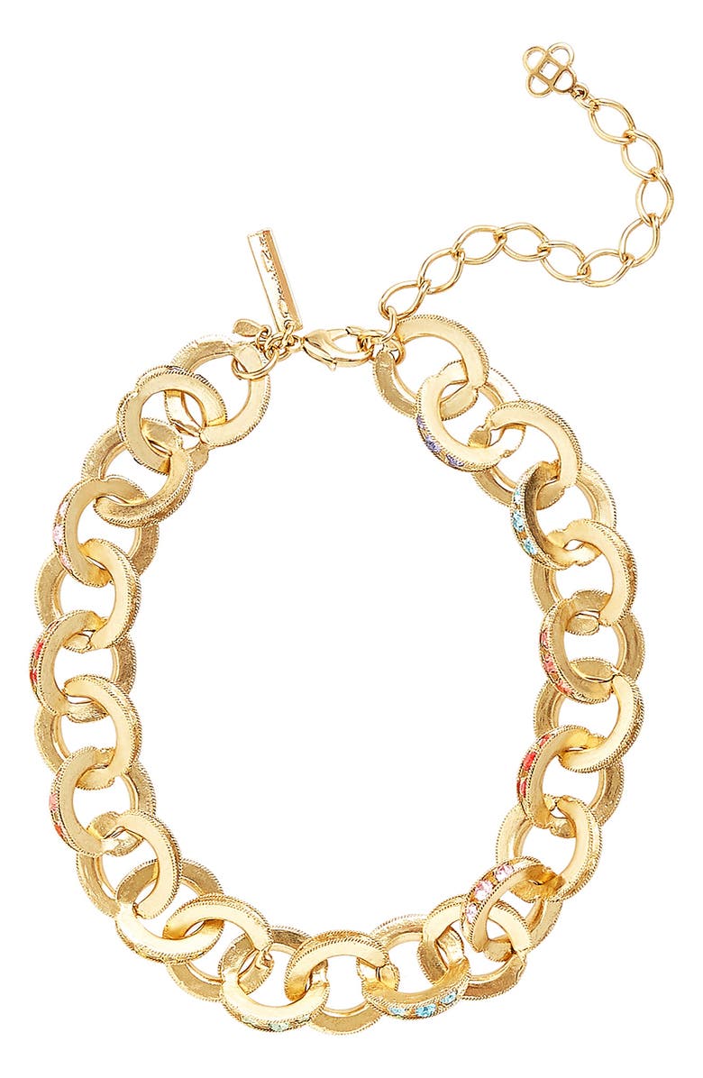 Oscar de la Renta Rainbow Crystal Necklace, Main, color, 