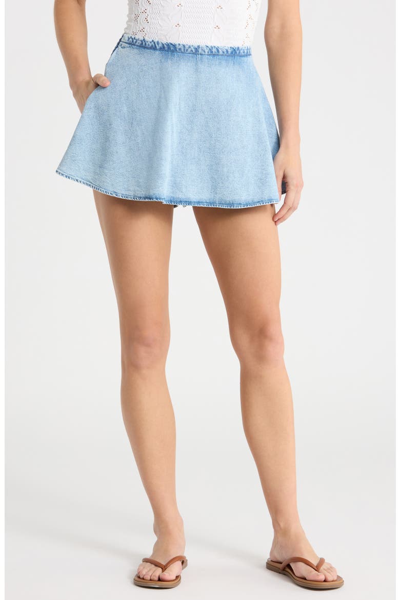 Paradise Denim Skort, Main, color, INDIGO BLUE