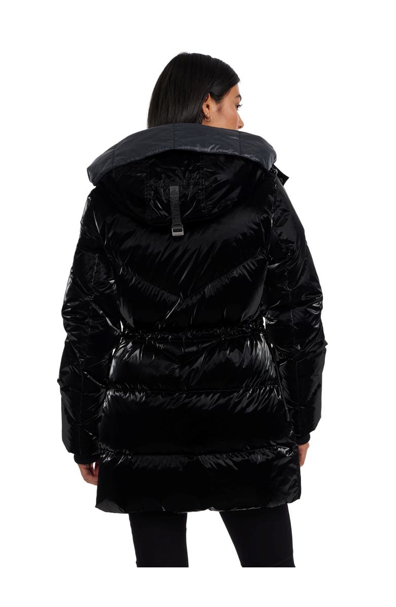 Pajar Women's Estelle Mixed Chevron Quilted Puffer with Detachable Hood, Alternate, color, Black