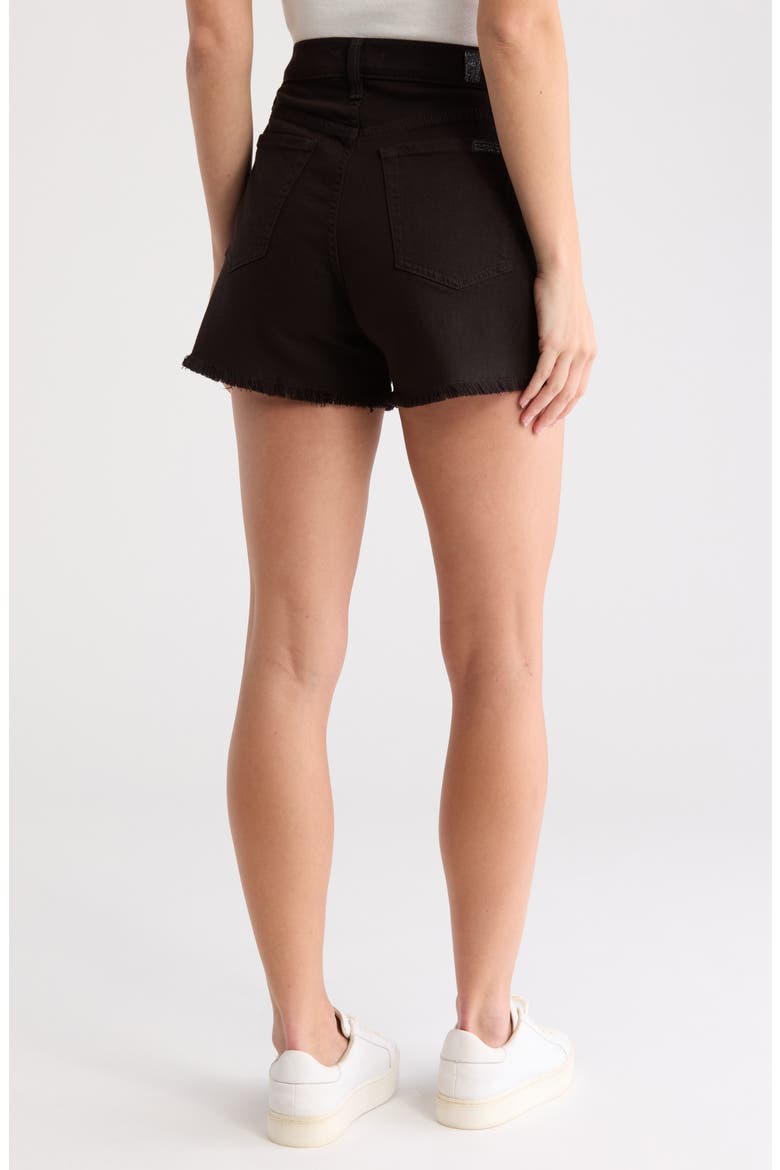 High Waist Cutoff Denim Shorts, Alternate, color, BLACK
