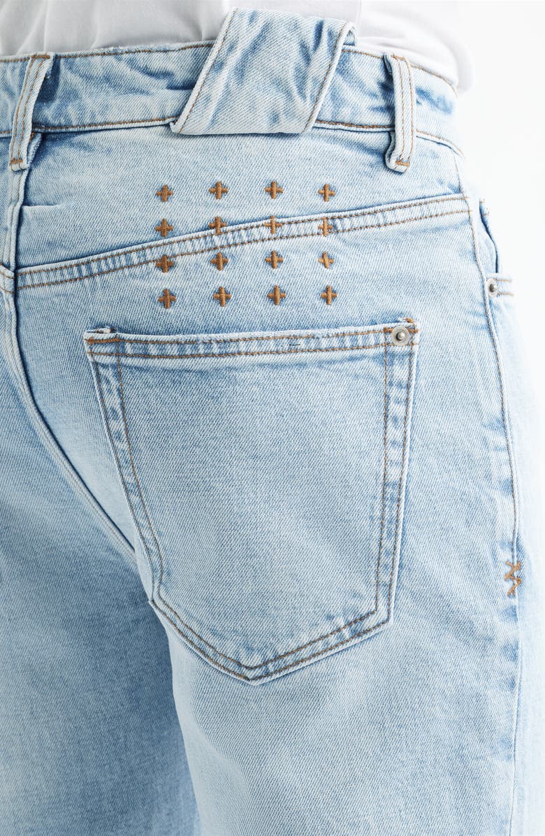 Ksubi Chitch Duke Blue Ripped Slim Tapered Leg Jeans, Alternate, color, Denim