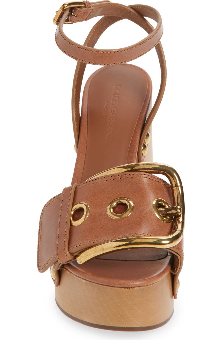 Dolce&Gabbana Ankle Strap Platform Sandal, Alternate, color, Cuoio