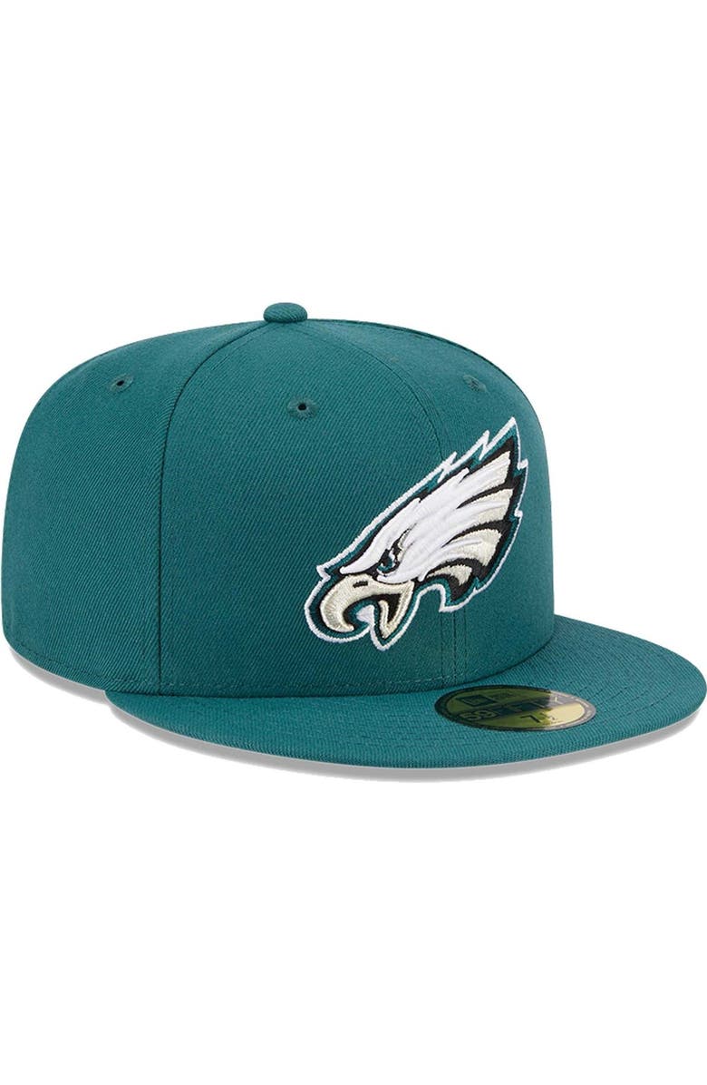 New Era Men's New Era Midnight Green Philadelphia Eagles Omaha 59FIFTY Fitted Hat, Alternate, color, Green