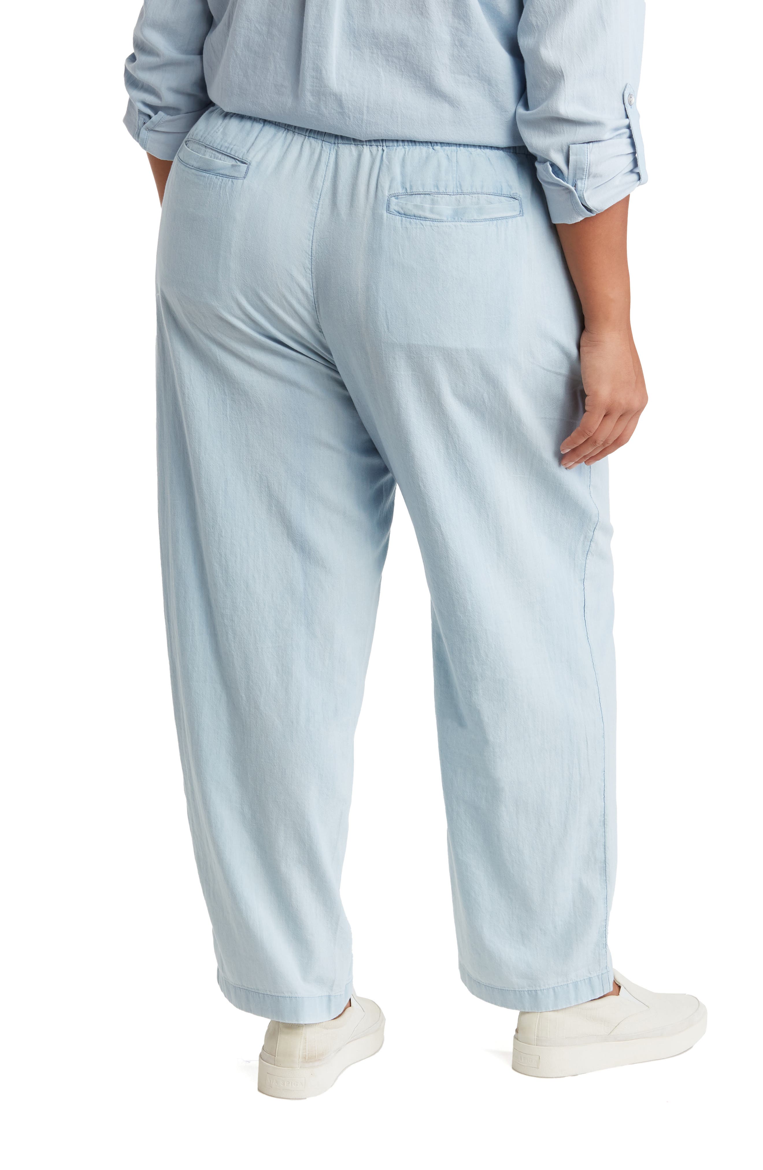 Caslon® Chambray Straight Leg Pants (Women) | Nordstromrack