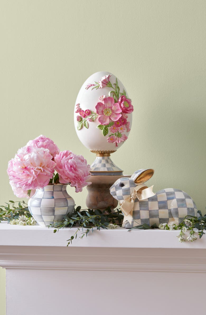 MACKENZIE CHILDS Sterling Check Resting Bunny, Alternate, color, Grey