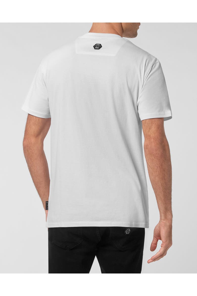 T-Shirt Round Neck Men, Alternate, color, white/black