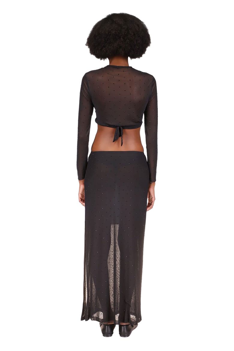 Rhinestone Mesh Skirt, Alternate, color, Black